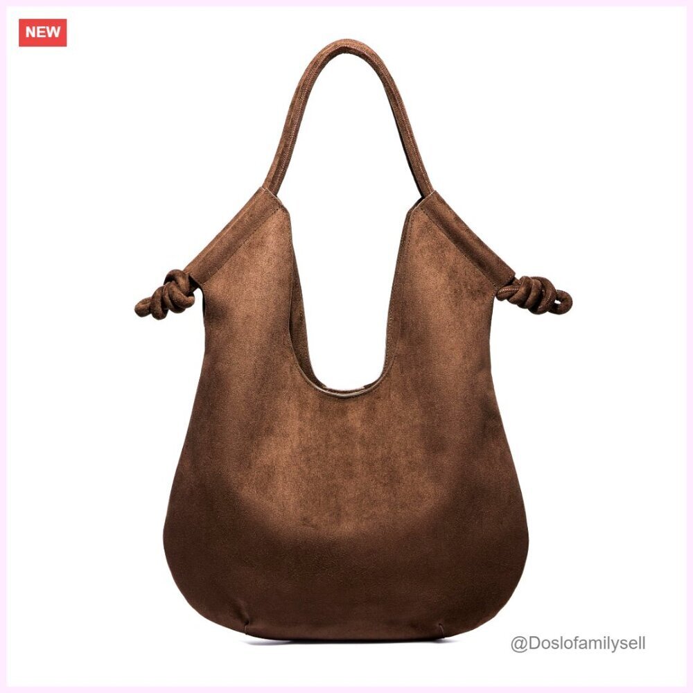 Large Faux Suede Hobo Bag Chic Classic Tote Satchel Shoulder Bag Work Travel